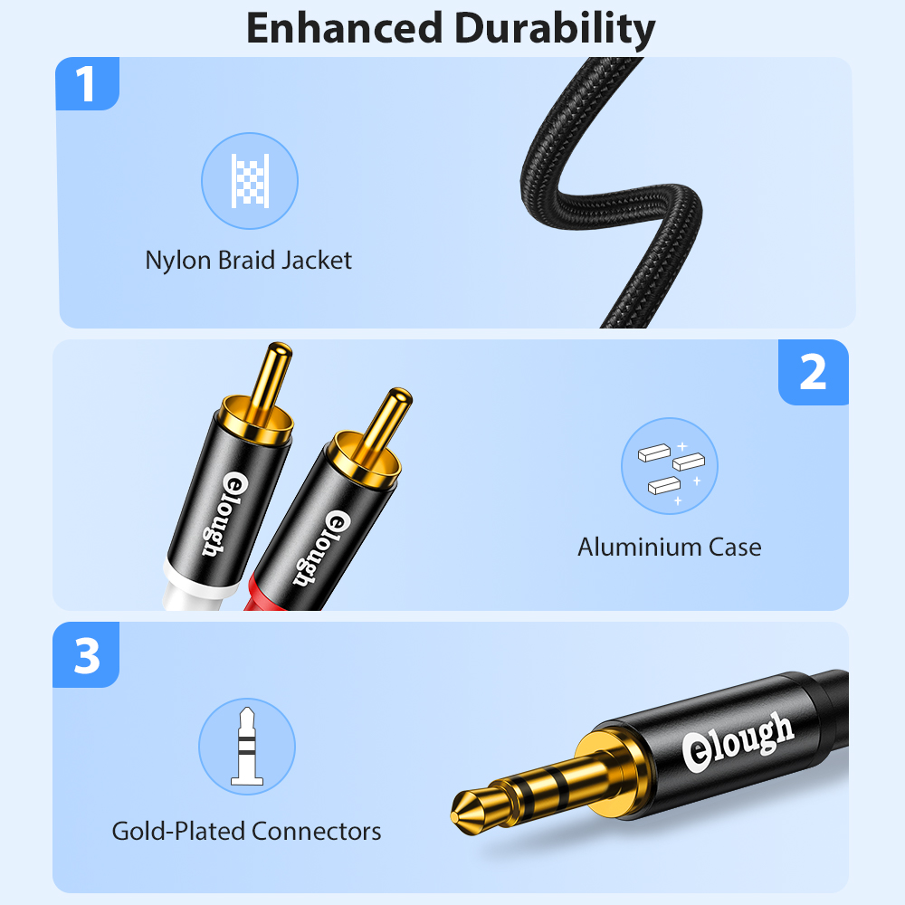 Elough RCA Cable AUX RCA Speak - Audio Home Cinema recension och pris