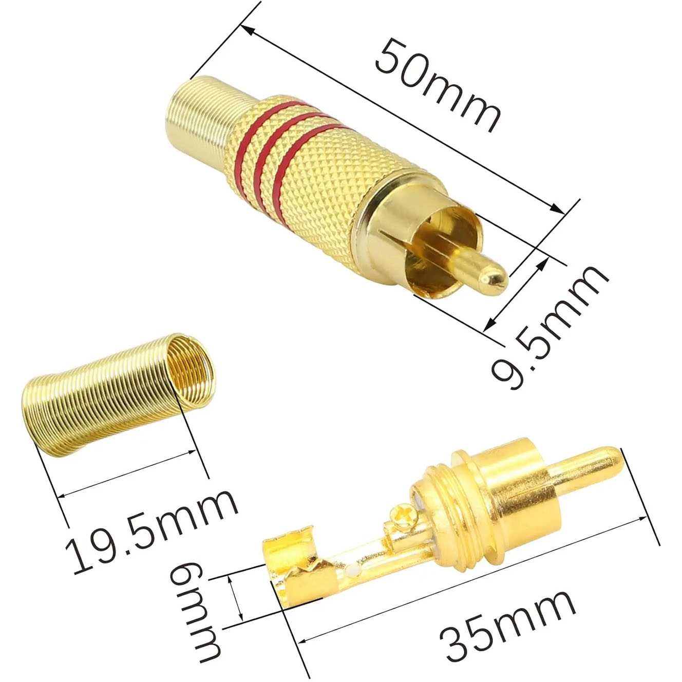 4PCS RCA Plug Gold Plated Sold - Audio Home Cinema recension och pris